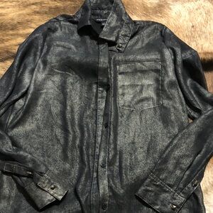 Rock & Republic Black/ Gold shimmer blouse in small